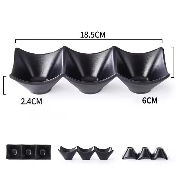 3-compartment Dipping Sauce Dish