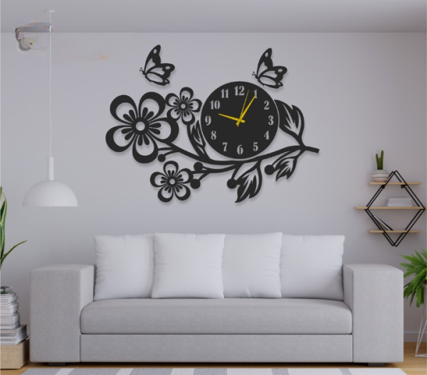 3d Wooden Flower Wall Clock Wall Decor