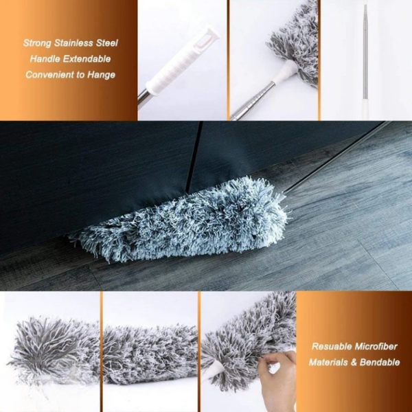 Extendable Telescope Microfiber Duster Long Handle For Cleaning Dust