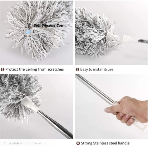 Extendable Telescope Microfiber Duster Long Handle For Cleaning Dust