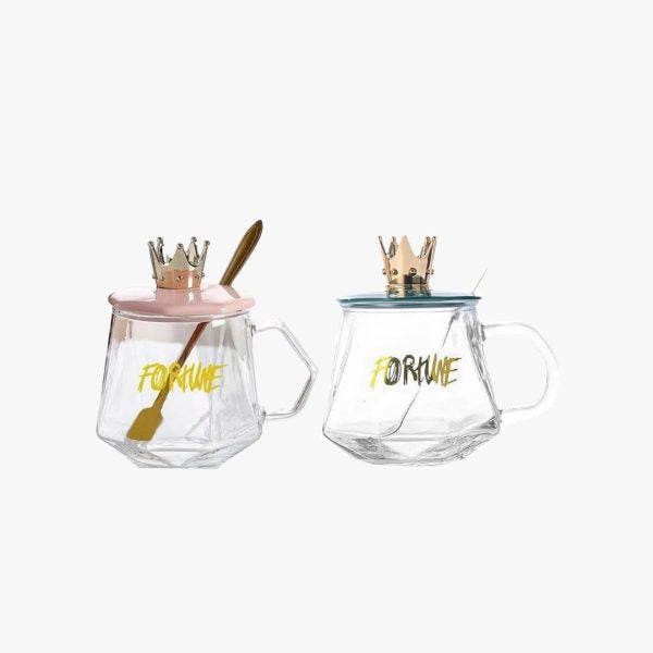 Golden Crown Sugar Pot With Lid & Spoon