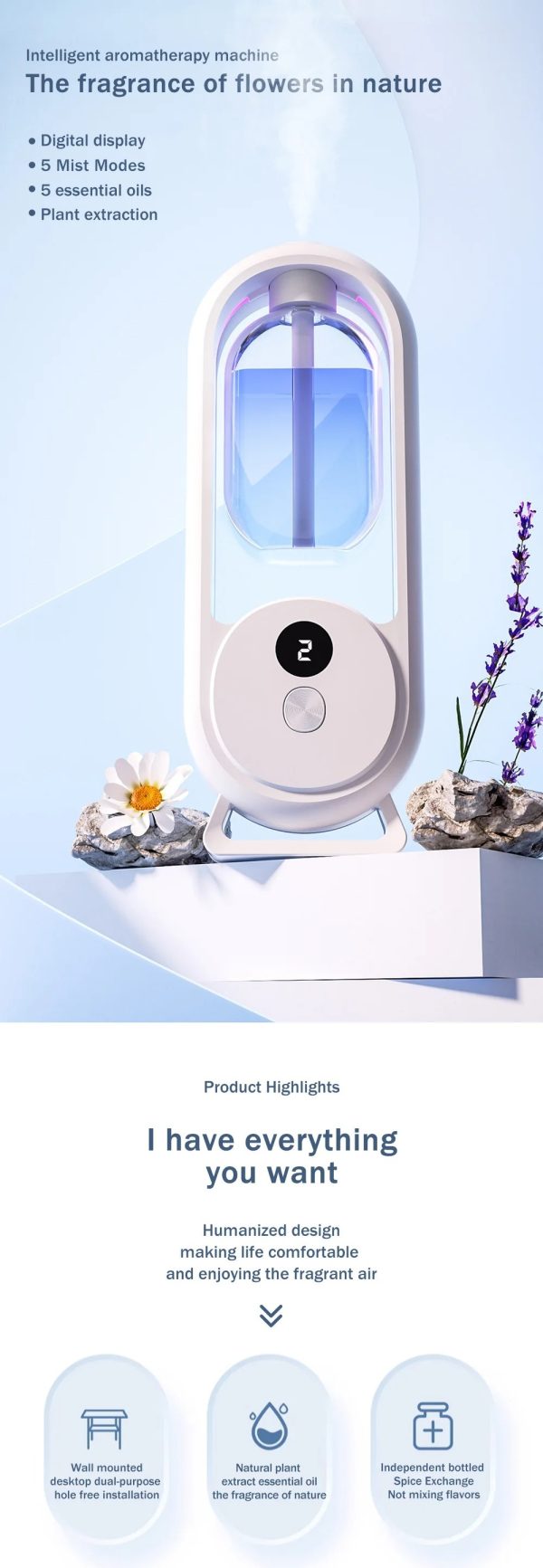 Rechargeable 5-mode Aromatic Diffuser