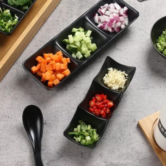 3-compartment Dipping Sauce Dish