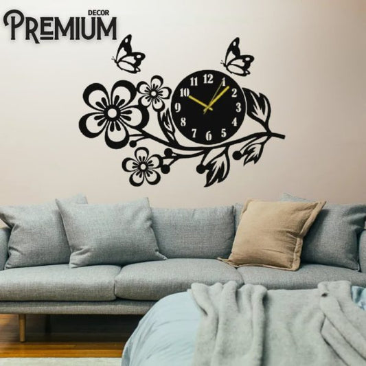 3d Wooden Flower Wall Clock Wall Decor