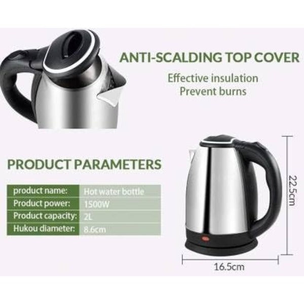 Automatic Electric Kettle 2.0l – Stainless Steel Hot Water Boiler With Auto Shut-off, Led Display & Temperature Control