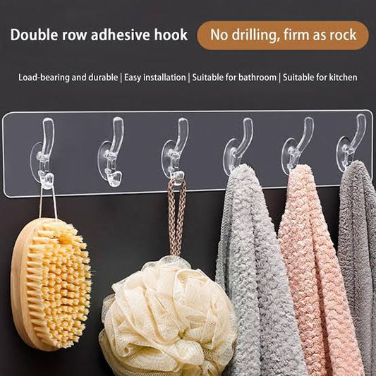 Double Row Adhesive Hook | Transparent Sticky Hook