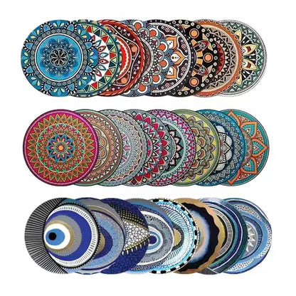 Round Ceramic Placemats Mandala Flower Coaster Non-slip table mat