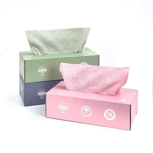 Microfiber Cleaning Cloths – 10-Piece Reusable Tissue Box Set for Multi-Purpose Cleaning