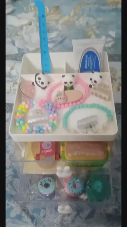 Rabbit Handle Clear Desk Organizer