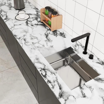 Self Adhesive White Marble Sheet Sticker For Kitchen, Cupboard, Wall