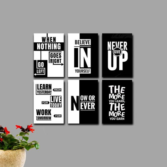 Set Of 6 Wooden Canvas Frames Motivational Quotes Size 8×11 Inch