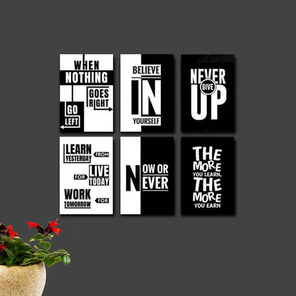 Set Of 6 Wooden Canvas Frames Motivational Quotes Size 8×11 Inch
